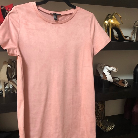 Pink Suede T-shirt Dress - Picture 6 of 7